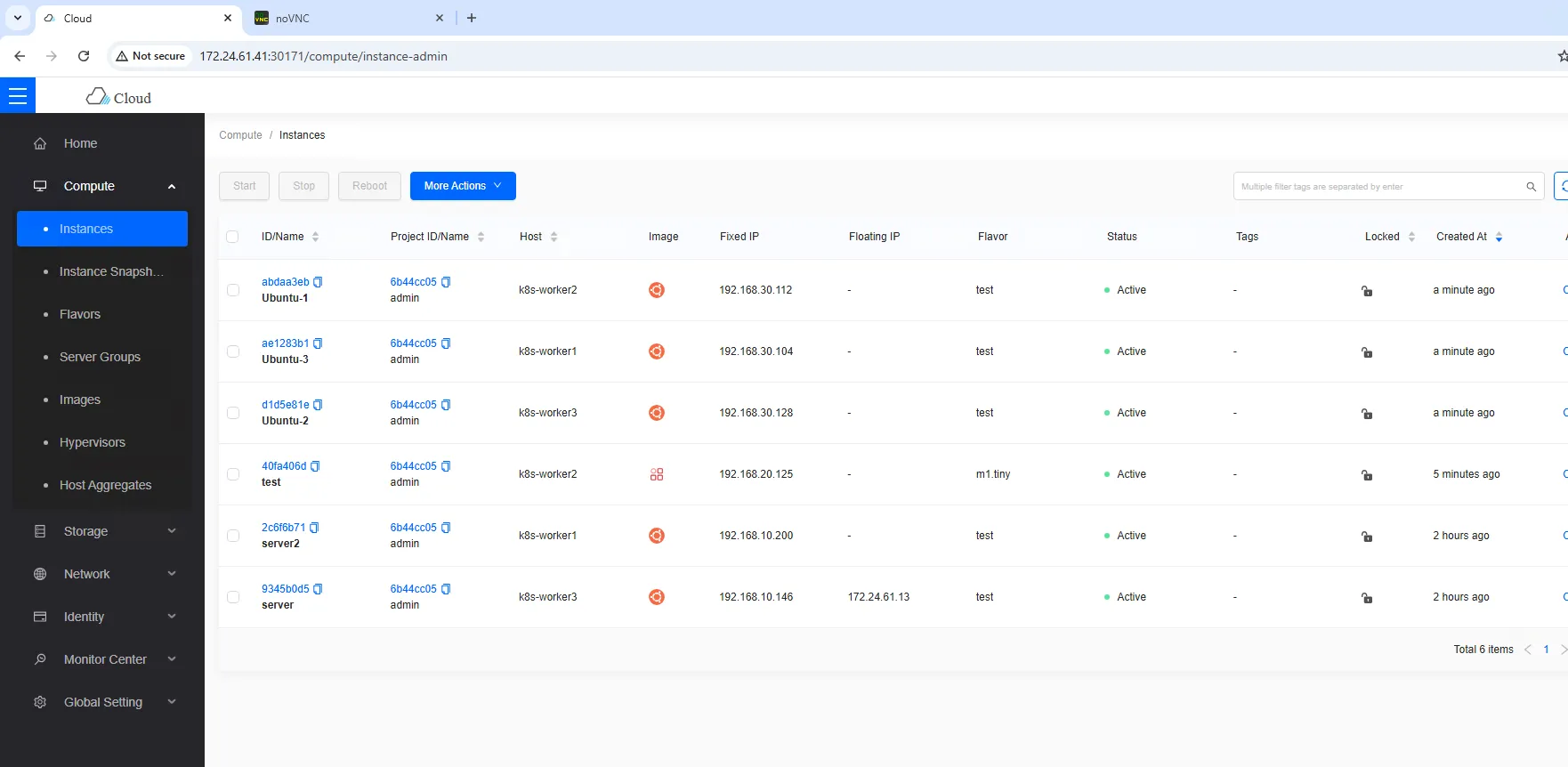 Openstack Server List